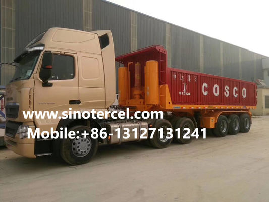 OEM 스틸 틱퍼 반 트레일러 ISO SGS 수압 시스템 30-50 톤 빨간색