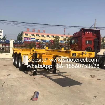 Skeletal Type Container Semi Trailer Yellow Capacity 3 Axles Pull Container High attendance rate Durable