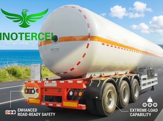 55000Ltr 가스 탱크 반 트레일러 3 축 Lng 반 트레일러